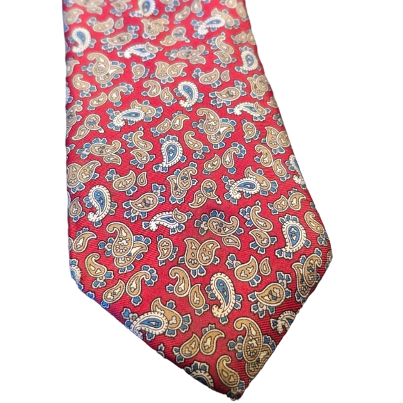 Vintage Dior Red Paisley Tie - Picture 3 of 4